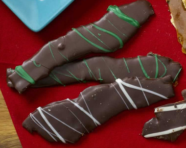 Chocolate covered bacon strip