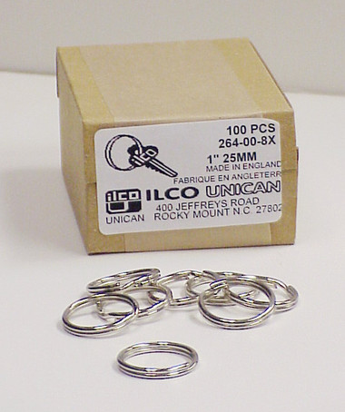 1" (25mm) Key Rings, 100/box - Std. Pak 100