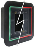 Camden CM-55GR FLUSH BOX (Illuminated Green/Red). Standard Depth, flame/Impact resistant black polymer 