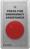 Camden CM-450R/12 Single Gang, Push/Pull, N/O and N/C Stainless-Steel Faceplate, Maintained, Red Only