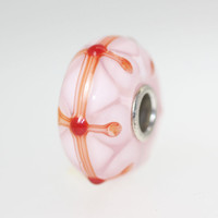 Pink Stained Glass Unique Bead