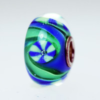 Blue Green Swirl Bead