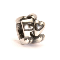 Letter Bead F, Silver