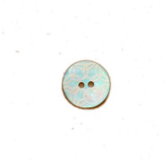 Agoya Shell Light Blue Laser Etched Interlocking Rings Round 18MM