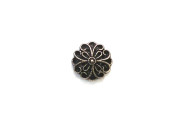 Antique Silver Heart Flower (shank-style, metal) - 20MM
