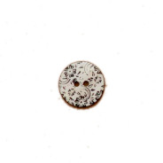 Laser Etched Flowers White with Black (shell)  - 18MM