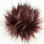 Black Cherry 5" faux fur pom pom with snap attachment