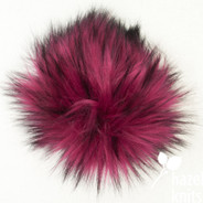 Electric Raspberry 5" faux fur pom pom with snap attachment