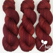 "Studio Outtakes" (one of a kind, non-repeatable color) dark red-mahogany, burnt orange - Artisan Sock 