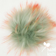 Vulcan 6" faux fur pom pom with cord and button attachment