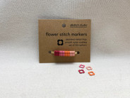 Flower Stitch Marker, small, coated metal - set of 32, warm tones