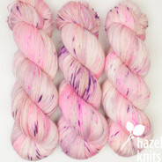 "Studio Outtakes" non-repeatable color, pinks, purples, peach 1 Artisan Sock