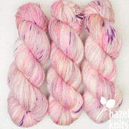 "Studio Outtakes" non-repeatable color, pinks, purples, peach 2 Artisan Sock