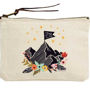 Stay Wild Mountains & Flowers Canvas Pouch by Potluck Press