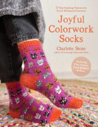 Joyful Color work Socks by Charlotte Stone - USA SHIPPING ONLY