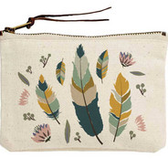 Feathers Canvas Pouch by Potluck Press