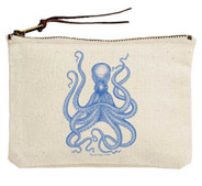 Blue Octopus Canvas Pouch by Potluck Press