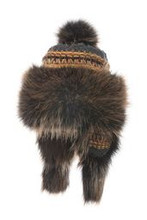 Bayka Fur Hat - Orange/Black