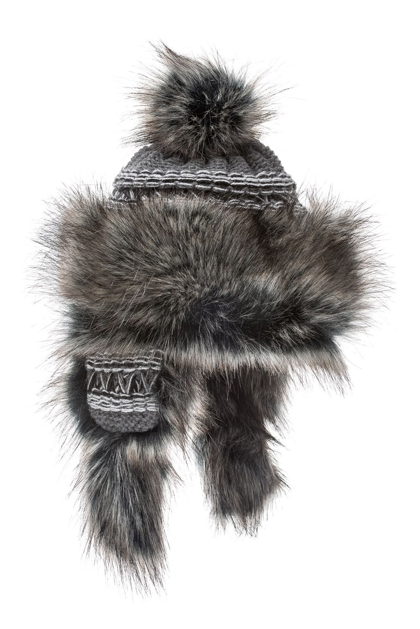 Bayka Fur Hat - Dark Grey - The Red Willow