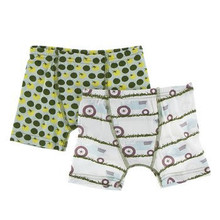 Kickee Pants Boxer Briefs (Set of 2), Aloe Tomatoes & Natural Tractor and Grass - Size 2T-3T
