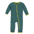 Kickee Pants Coverall w/Zipper, Oasis Worms - Size 9-12 Month