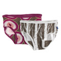Kickee Pants Girl Underwear (Set of 2), Falcon Agate Slices & Falcon Snow
