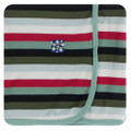 Kickee Pants Swaddling Blanket, Christmas Multi Stripe
