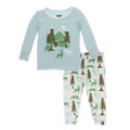 Kickee Pants Long Sleeve Pajama Set, Woodland Cabin - Size 2T