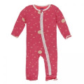 Kickee Pants Muffin Ruffle Coverall w/ Zipper, Red Ginger Full Moon