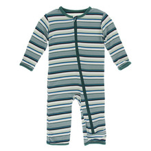 Kickee Pants Coverall w/Zipper, Multi Agriculture Stripe