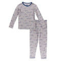 Kickee Pants Long Sleeve Pajama Set, Feather Heroes in the Air - Size 8