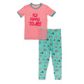 Kickee Pants Graphic Tee Pajama Set, Glass Fishing Flies