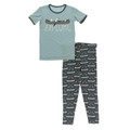 Kickee Pants Graphic Tee Pajama Set, Stone Paddles and Canoe