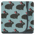 Kickee Pants Swaddling Blanket, Jade Forest Rabbit