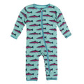 Kickee Pants Coverall w/Zipper, Glass Rainbow Trout