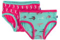 Kickee Pants Girl Underwear (Set of 2), Prickly Pear Mini Seahorse & Glass Fishing Flies