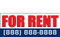 For Rent Sign Banner Red, White and Blue
