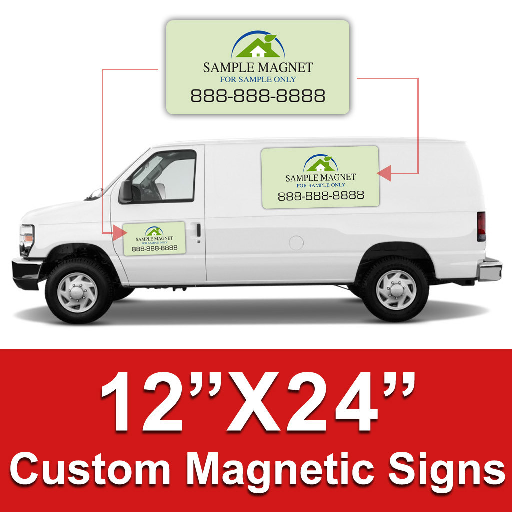 3-12x24 Custom Full Color Printed Car Magnets Magnetic Auto Truck Signs 
