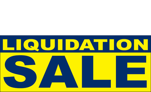 Liquidation Sale Vinyl Banner Style 1300 in Yellow and White
