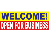Welcome Open for Business Banner Sign 1200