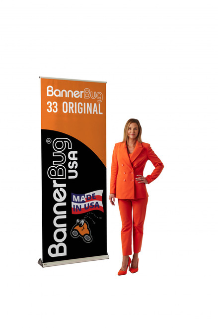 Banner Bug 33" Banner Stand, Retractable Roll Up