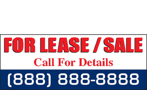For Lease or Sale Banner Sign Vinyl Style 1900