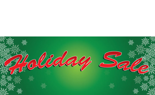 Green Holiday Sale Banner With Snowflakes Style 1400