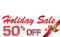 Red and White Holiday Sale 50% Off Banner Sign Style 2200