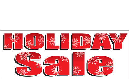 Bold Red Holiday Sale Banner with Snowflake Detail Style 2500