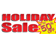 Customizable Red Holiday Sale Banner with Sale Percentage Style 2800