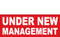 Under New Management Banner Sign Red and White Style 1500