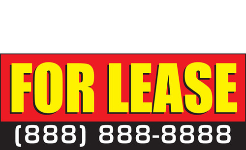 For Lease Banner design with customizing phone number. Red, Yellow and black style 2000