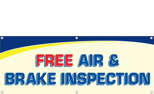 Free Air & Brake Inspection Banner Sign Style 1100