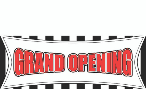 Grand Opening Banner Sign - Top Seller - Red, Black and White